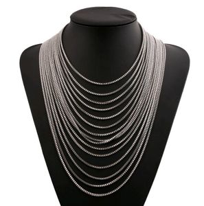 Exagéré Vintage Multicouche Collier Ras Du Cou Long Gland Frange Cou Corps Chaîne Sautoir Or Argent Noir Mode Bijoux Mix