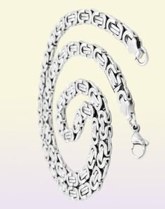 Mode-sieraden Rvs Ketting 6mm 8mm 11mm Box Byzantijnse Link Chain Zilver Kleur Voor Heren Dames SC07 N1867316