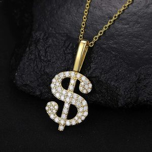 Joyería de moda Plata de ley Vvs Moissanite Diamante Signo de dólar Joyería de Hip Hop Colgante helado para hombres