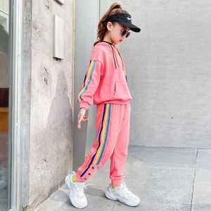 Fashion Kids Clothes Sportswear for Girls 4 5 6 7 8 9 10 11 12 13 ans Ensembles de survêtement Spring Automne Sweats Sweat Pants T233L