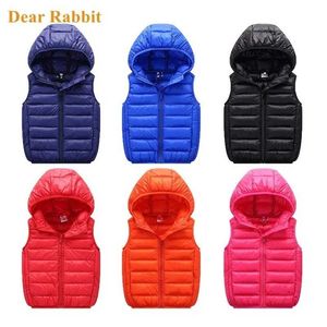 Fashion Kids Vest Children's Hooded Spring Autumn winter Waistcoats Boys Outerwear toddler Coats Teenage baby girl clothes 211203