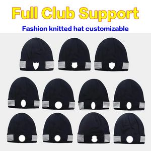 chapeau tricoté de mode club de football complet MANS CITIES REAL MADRIDS SPURS DORTMUND BARCELONAS soutien personnalisable maillots de football de club de football noir sport chaud