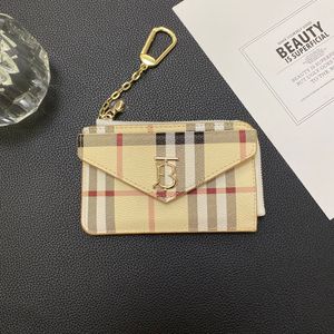 Bolso de tarjeta de diseñador para mujer, llavero con monedero doble, llave comprobada, bolsa con enlace de llave de conducción para hombre