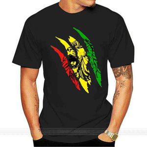 Moda Lion Of Judah Reggae Music Rastafari Rasta camiseta para hombres algodón impresionante verano caballeros camiseta camiseta ropa Natural G1217