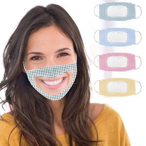 Masques à lèvres à la mode pour hommes et femmes, masque Transparent en treillis, masques anti-poussière et antibrouillard d'extérieur, 4 styles