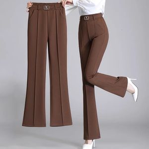 Fashion elástica elástica de la cintura alta en color sólido Pantalones