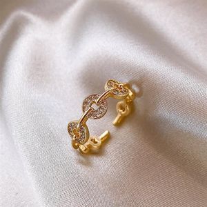 Anillo de la suerte a la moda, tamaño ajustable, forma de cobre, oro, plata, oro rosa, anillos de cobre para mujeres y hombres, joyería Gift3360
