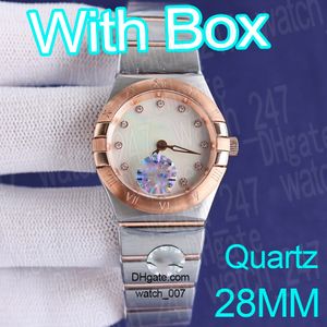 Reloj de lujo para mujer de moda para mujer Relojes de cuarzo y diamantes de 28 mm Banda de acero inoxidable 316 Relojes superclon de zafiro con caja de alta calidad TW Factory montre de luxe