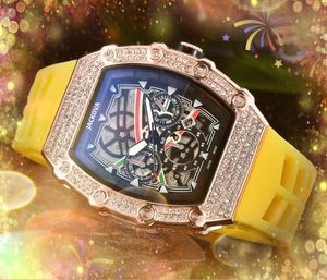 Mode luxe hommes femmes ciel diamants bague montres 43mm caoutchouc silicone quartz mouvement automatique creux squelette cadran gros cadeaux masculins montre-bracelet
