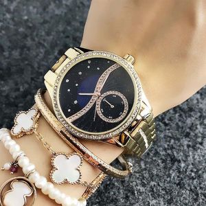Mode M Crystal Design Brand Watchs Women's Girl Style Metal Steel Band Quartz Wrist Watch M74251O