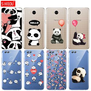 Silicone Téléphone Couverture étui pour huawei Y3 Y6 Y5 2 II 2017 Nova 3 3e 3i 2s LITE Plus Mignon Dinggul Panda Dessin Animé
