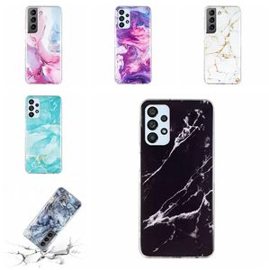 Étuis IMD en marbre de mode pour Samsung A33 A53 A13 A52 A32 A12 A22 S20 S22 PLUS S21 FE Stone Rock Soft TPU Mobile Back Cover Antichoc Gel Phone Case