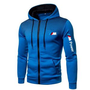 Moda hombre marca primavera otoño deportes sudadera exterior Casual Harajuku para Power Hoodies cremallera algodón motocicleta sudaderas