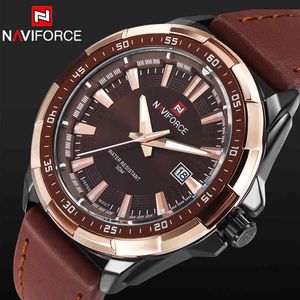 Mode Hommes Militaire Sport Montres Hommes Quartz Auto Date Horloge Top Marque De Luxe Homme Bracelet En Cuir Casual Montre-Bracelet 210517