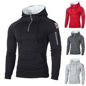 Sweats à capuche pour hommes de mode randonnée escalade expédition pulls à capuche sweats à capuche décontractés veste de sport manteau demi-fermeture éclair drapeau britannique Pullove