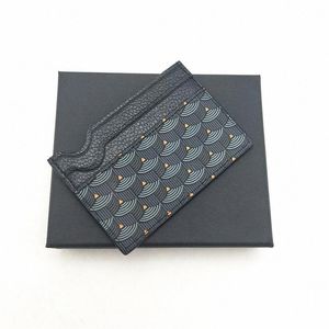 Moda Hombres Mujeres Titulares de tarjetas de crédito de alta calidad Clásico Mens Mini Titular de la tarjeta bancaria Cartera pequeña Carteras delgadas de cuero real Wtih 286g