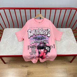Mode Hommes Hellstar T-shirts Femmes T-shirts Luxurys Designers Moschino CDGS T-shirts Hellstar Pink Tee Hommes Casual Manches courtes Street Designer Top 592