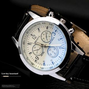 Relojes de moda para hombre, reloj de marca Geneva, relojes deportivos para hombre, correa de cuero, reloj de cuarzo, reloj hodinky para hombre, reloj Masculino, reloj para hombre