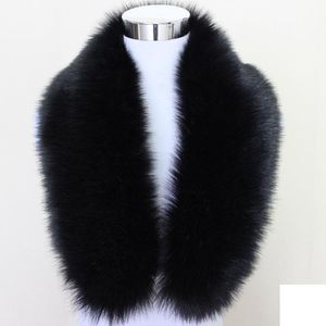 Fashion-n Unisex Faux Fox Fur Collar Bufanda Chal Cuello Hombres Mujeres Wrap Stole Bufandas Faux Raccoon Fur Winter Collar