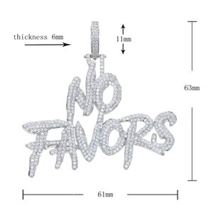 Nom de la mode personnalisé pas de faveurs lettre initiale pendentif complet glacé Bling 5A CZ cubique zircone plaque signalétique Hip Hop hommes garçon bijoux