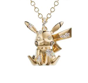 Mode nouveau Arsham studio dessin animé esprit pendentif collier en or jaune 18 carats avec diamants bijoux de créateur PKC-Tp0y98