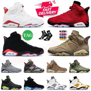 Nike Air Jordan Retro 6 2021 Carmine Hombres Mujeres Zapatillas de baloncesto Jumpman 6 6s British Khaki Sports Hare Cactus Jack Zapatillas de deporte Tamaño 47