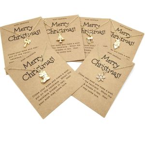 Moda Año Nuevo Collar de Navidad para mujeres Cabeza de nieve Camas de nieve Camas de la cadena de árboles de árboles de la tarjeta de la tarjeta de la tarjeta de la fiesta regalos