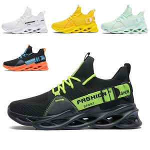 Moda no marca hombres mujeres zapatos para correr hoja zapato transpirable triple negro blanco lago verde voltio naranja amarillo para hombre entrenador deportes al aire libre zapatillas de deporte tamaño 39-46