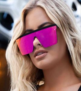 Moda gafas de sol cuadradas de gran tamaño Púrpura Rojo Lente de espejo plano Gafas de sol Hombres Mujeres Parasol lia Lindo Sunnies Eyewear4438911