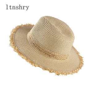Moda Panamá Summero Sun Sun Hats for Women Man Beach Beach Wide Straw Men Protección UV Capacalización de vacaciones 2404099