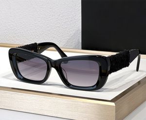 Mode populaire designer 5514 lunettes de soleil pour femmes vintage rectangulaire acétate tweed lunettes été loisirs style avant-gardiste anti-ultraviolet livré avec étui