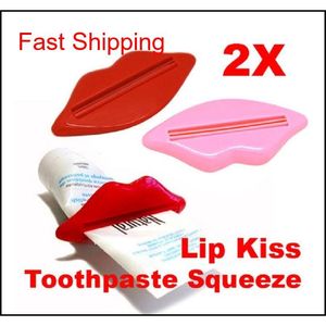 Portacepillos de dientes Productos de baño portátiles de moda Dispensador de beso de labios Pasta de dientes Squeeze Labios para extrusión de pasta de dientes qylAjj bdesports
