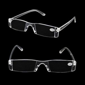 Lunettes de lecture blanches portables de mode lunettes sans monture claires presbytie 1.00-4.00 dioptrie lunettes de lecture de haute qualité livraison gratuite