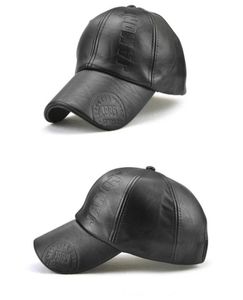 Fashion Pu Leather Baseball Caps Hip Hop Hops Snapback Hat Impression d'hiver CAP pour hommes Femmes Black Coffee Outdoor Sport Casquette 5868127