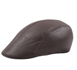 Fashion Pu Leather Beret Cap Springautomn Casual Beret Hat For Women Men Retro Beanie Caps thermal Caps Camier Cap Zer4755343