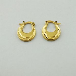 Boucles d'oreilles pendantes en or jaune massif 9 k, cadeau de noël, tempérament Simple, petite boucle d'oreille plate tendance, bijoux 224J