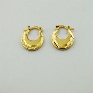 Pendientes de gota rellenos de oro amarillo sólido de 9 k Real a la moda, regalo de Navidad, pendiente pequeño de temperamento Simple, joyería plana de moda 2732