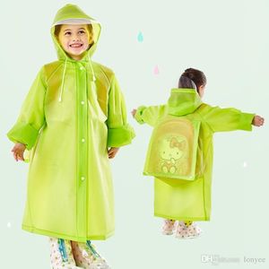 Mochila escolar de moda con capucha impermeable EVA impermeables para niños Poncho ropa impermeable para niños capa de lluvia impermeable ropa de lluvia 5 colores XDH0737