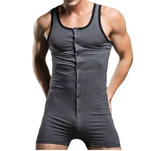 Fashion Slim Fitness bodysuit men Body Shaper Sleeveless Jumpsuit Romper Corset For Man Cotton Boxer Slimming Underwear