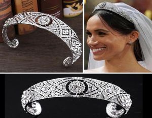 Fashion Sliver Accesorios para el cabello nupcial Meghan Wedding Wear Pageant Hair Queen Tiaras Crown Women Accesorios Joyería6234440