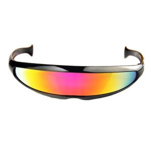 Gafas de sol de Robot espacial a la moda, gafas láser UV400, lentes espejadas con personalidad, gafas para disfraz, gafas para hombre