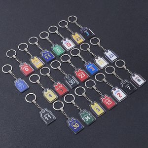 Fashion Sport Celebrity Figure Signature Jersey Keychain Basketball Star Backpack Pendant Handbag Key Chain Birthday Cadeaux pour les fans Memorabilia