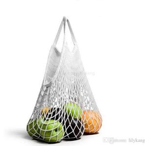 Fashion String Shopping Fruits Légumes Sac d'épicerie Shopper Tote Mesh Net Tissé Coton Sac à bandoulière Sacs à main Sacs de rangement recyclés pour la maison Alkingline