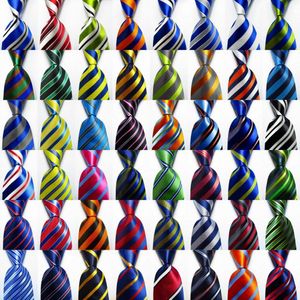 Corbata a rayas de moda para hombre, conjunto de corbata de seda de 9 cm, rojo, dorado, verde, rosa, tejido Jacquard 100