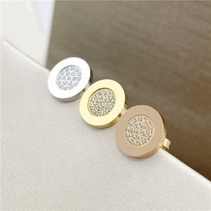 Pendientes de tuerca de moda Pendientes de lujo Plata rosa Chapado en oro de 18 quilates Cáscara de ágata de titanio para mujeres Niñas Joyería de diseñador de bodas de San Valentín