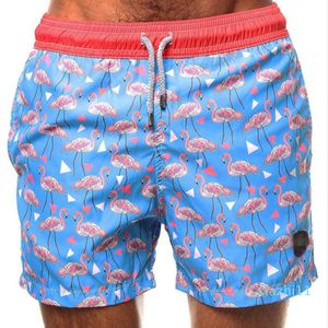 fashion-Summer Swiming Trunks for Men Flamingo Boy Swimming Shorts Men Blue Swimwear Beach Male Swimsuit M-2XL