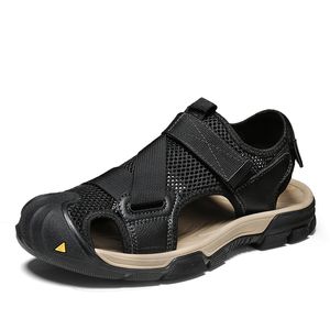 Moda Verano Mujer Hombre 2021 Sandalias Negro Beige Malla Cuero Sandy Beach Sandalia Hombres Zapatos Tamaño Eur 38-44 Código: 93-1801662