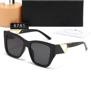 Gafas de sol de moda Diseñador Clásico Marca Retro Para hombre Gafas de sol para mujer De Soleil 8785 Gafas Marco de metal Lente PC Protección UV con caja