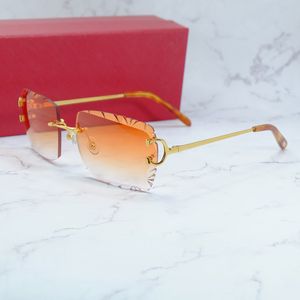 Lunettes de soleil de mode Frames Diamond Coup Men and Women Wiles Eleby Wire C Luxury Designer Carter Sun Glasses Driving Shades Outdoor Protect Gafas de Sol