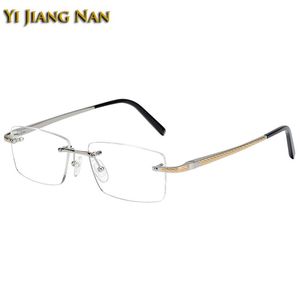 Lunettes de soleil de mode Cadres Hommes Pure Titanium Optique Lunettes sans monture Légères Flexibles Business Lunettes de prescription Cadre Femmes Eyeglasse